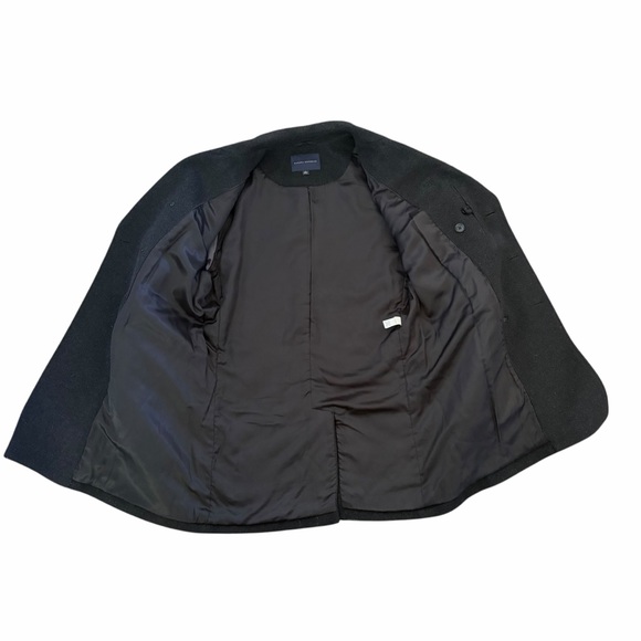 Banana Republic Mens Peacoat Wool Double Breasted Coat Black Large - Picture 4 of 6